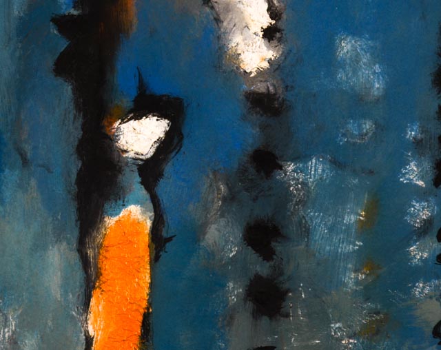 James Yoko "Flute Song" Abstract Oil on Matboard