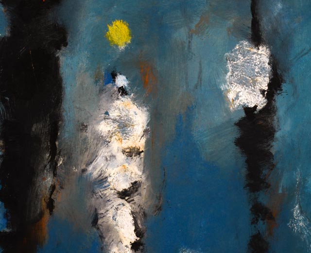 James Yoko "Flute Song" Abstract Oil on Matboard