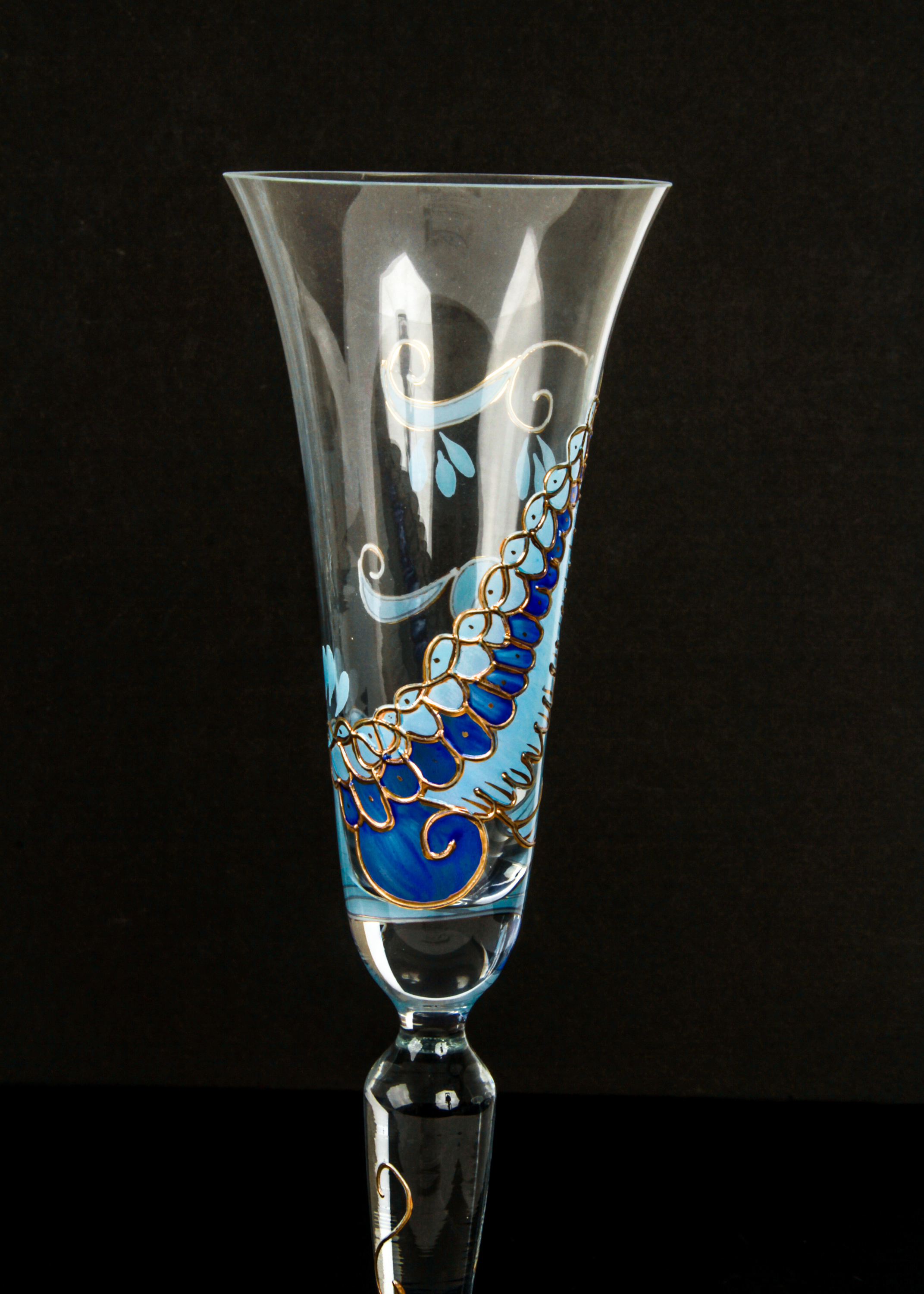 Five Decorated Champagne Flutes