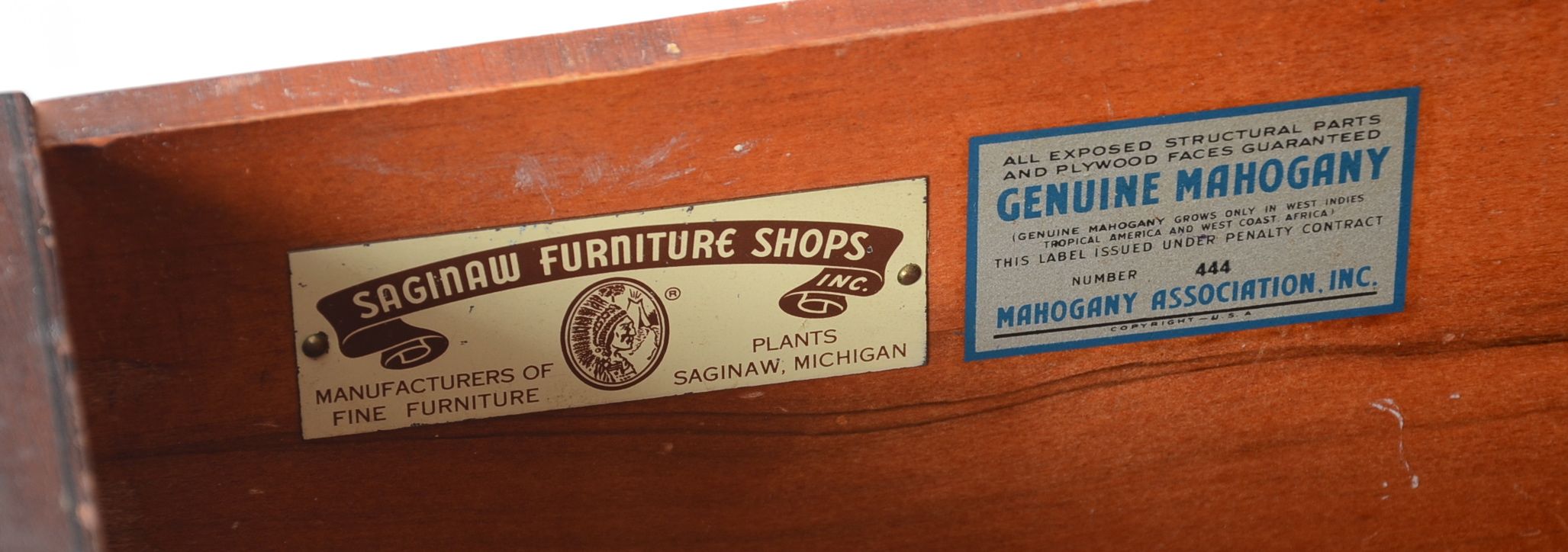 1940 Regency Style Mahogany Two Part China Cabinet