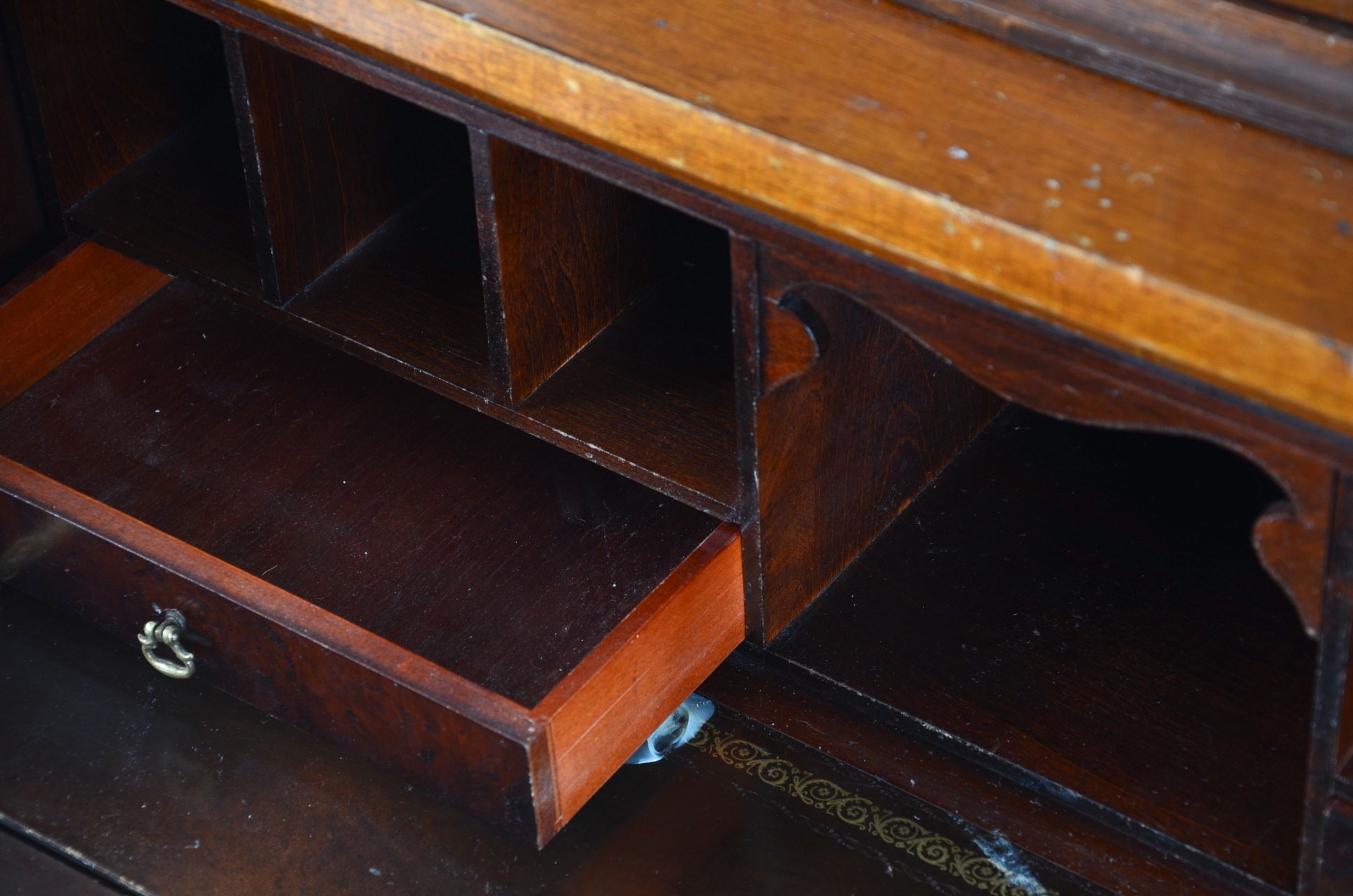 1940 Regency Style Mahogany Two Part China Cabinet