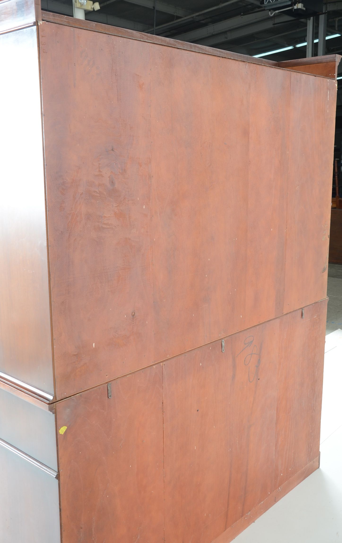 1940 Regency Style Mahogany Two Part China Cabinet