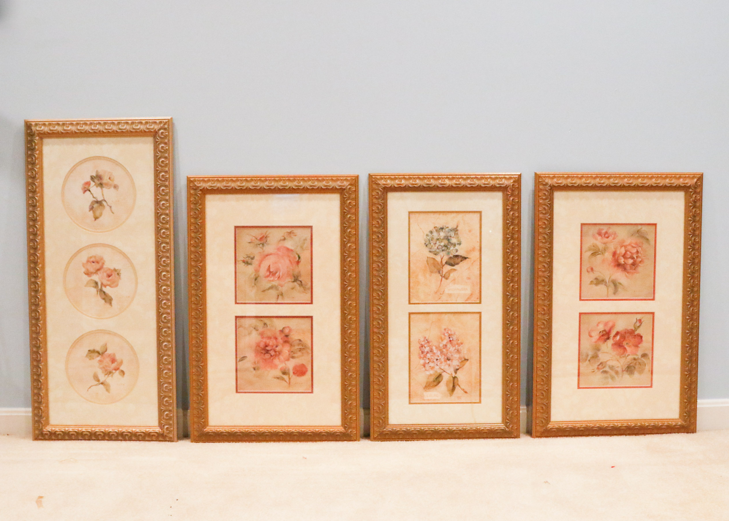 Four Cheri Blum Framed Botanical Prints