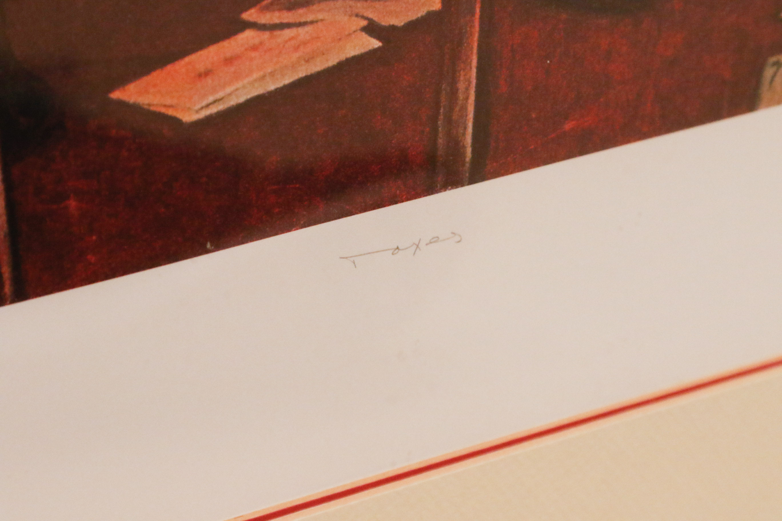 Norman Rockwell Lithograph "Taxes", Plate Signed and Numbered