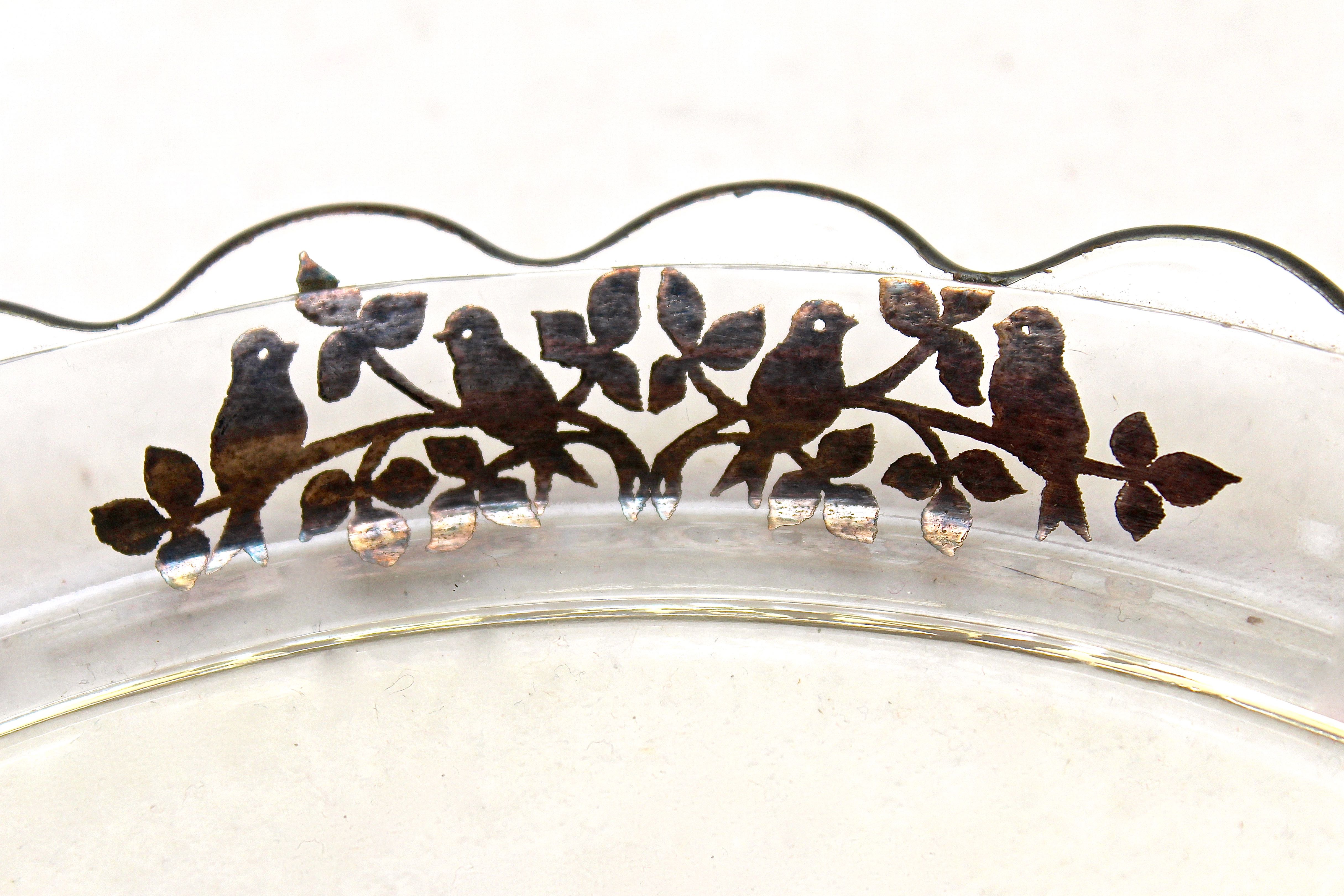 Group of Three Vintage Pieces of Silver Overlay