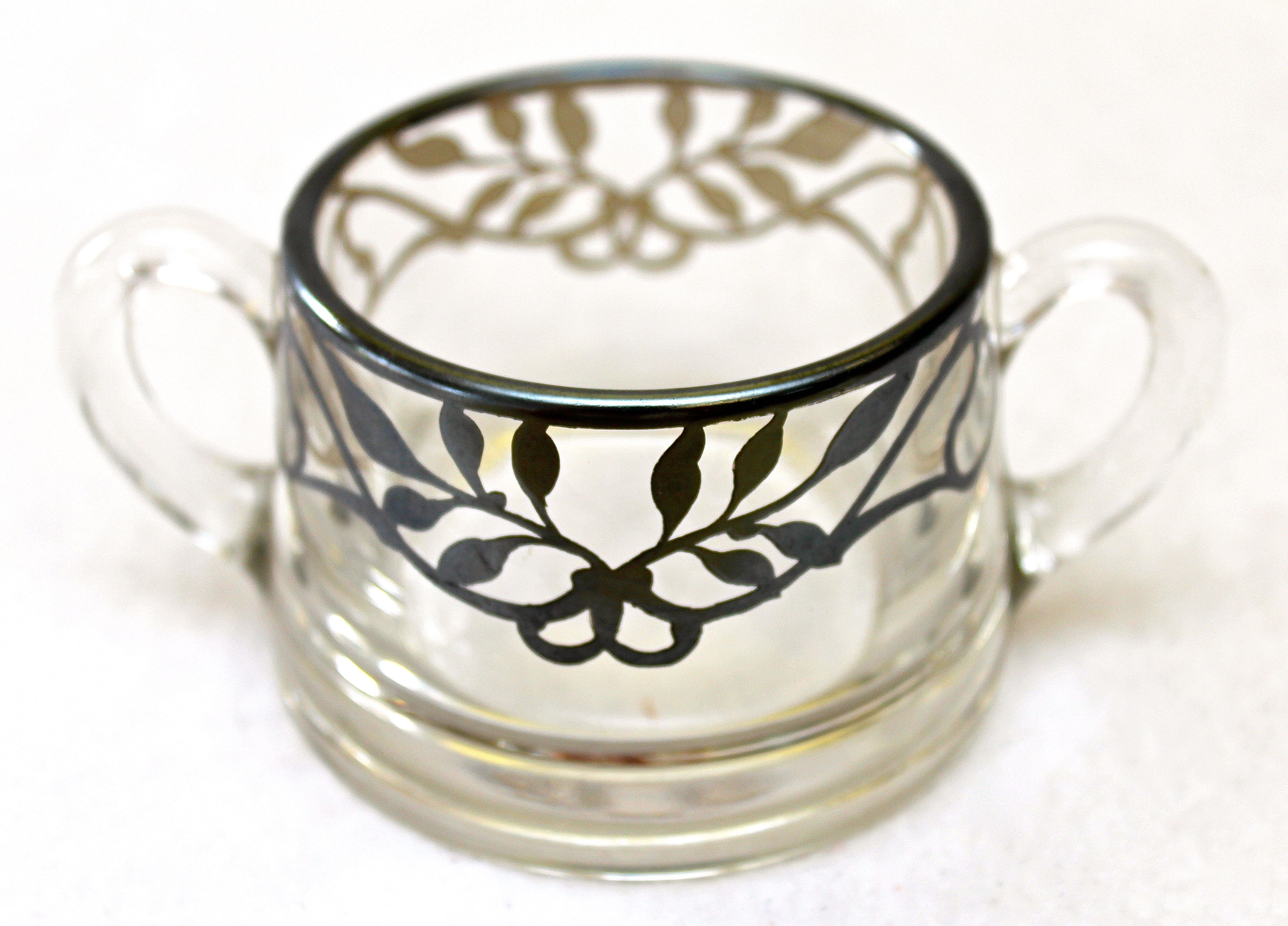 Group of Three Vintage Pieces of Silver Overlay