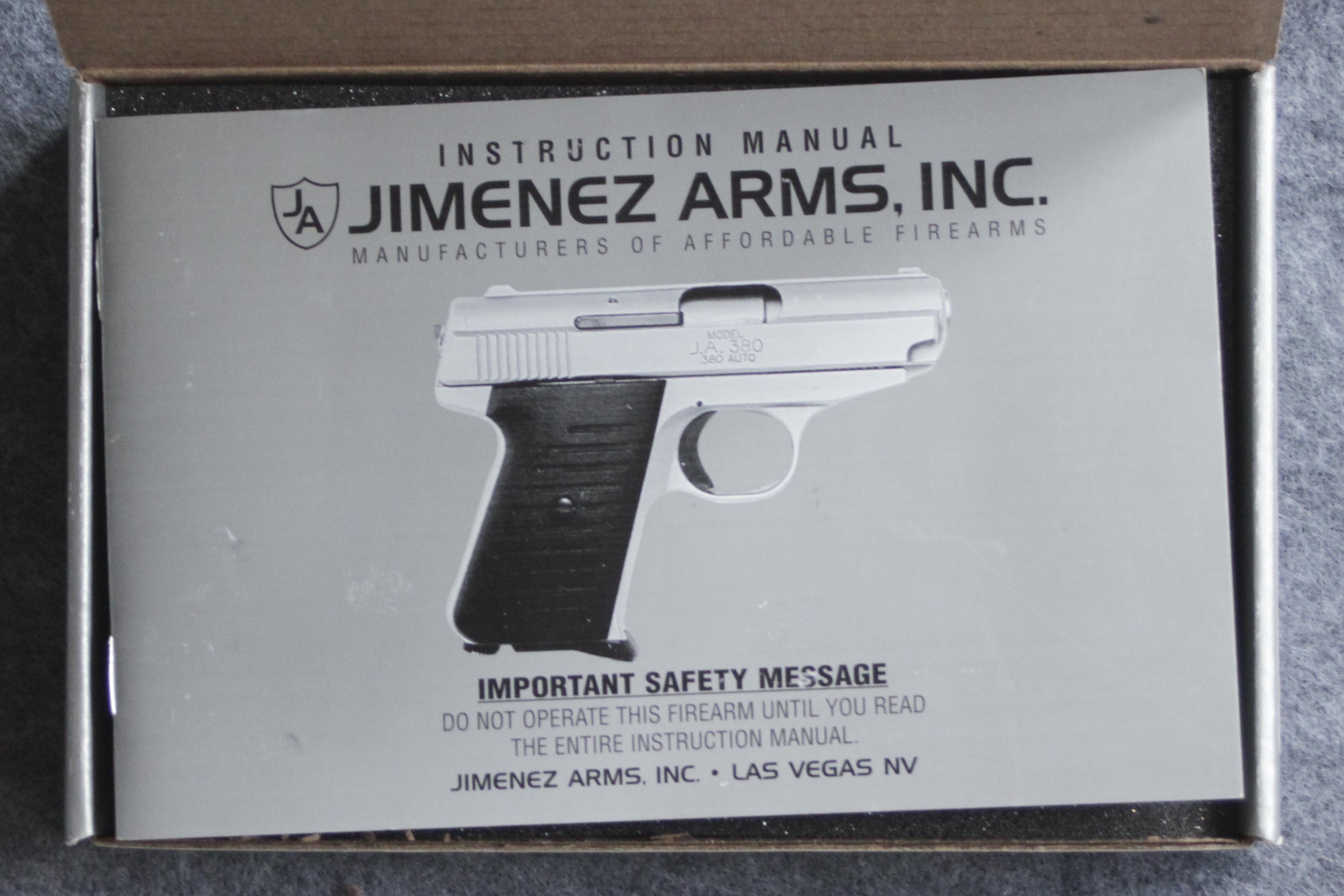 Jimenez Arms Model J.A. .380 Pistol