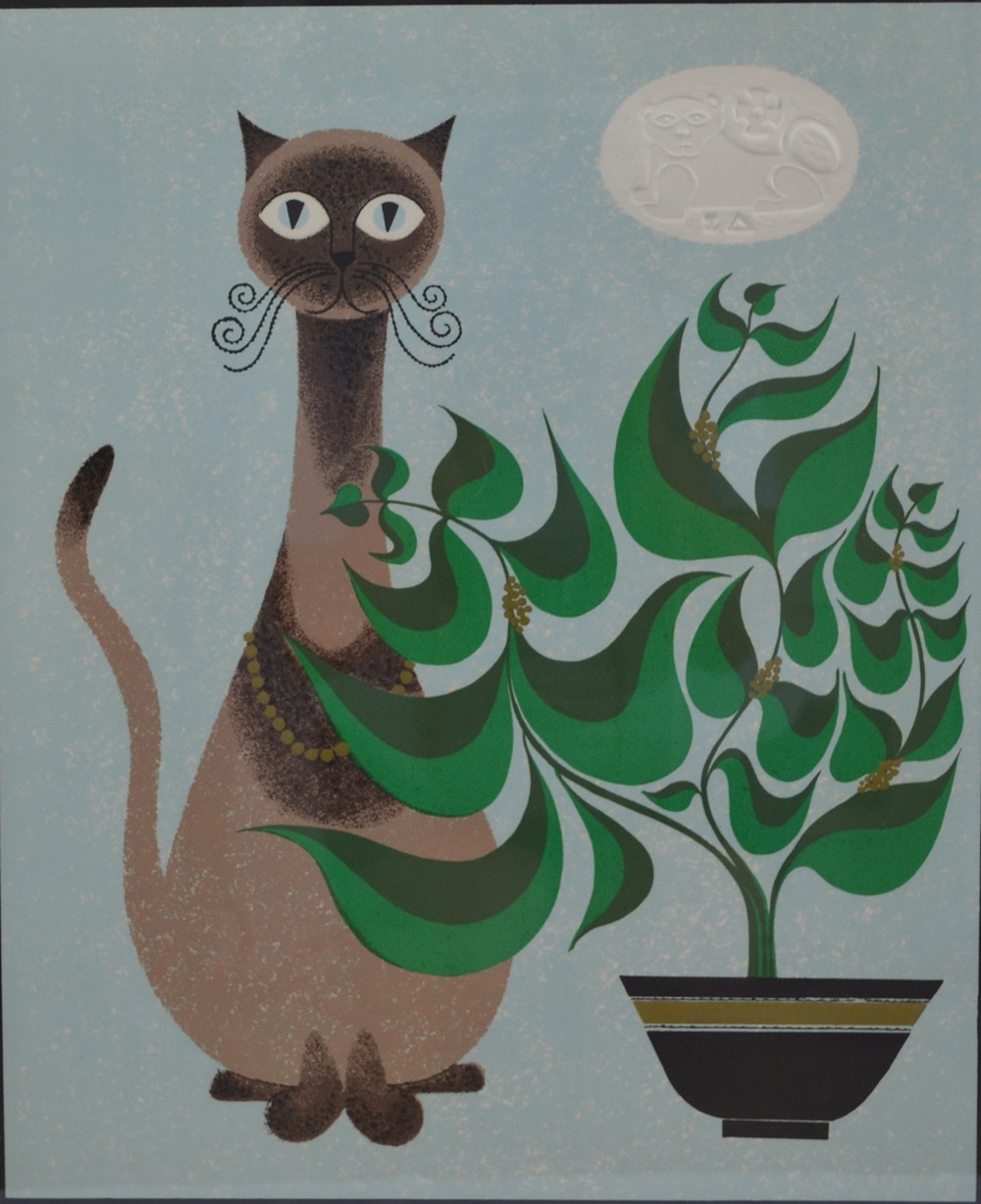 Limited Edition Cat Lithograph By Keith Llewellyn De Carlo