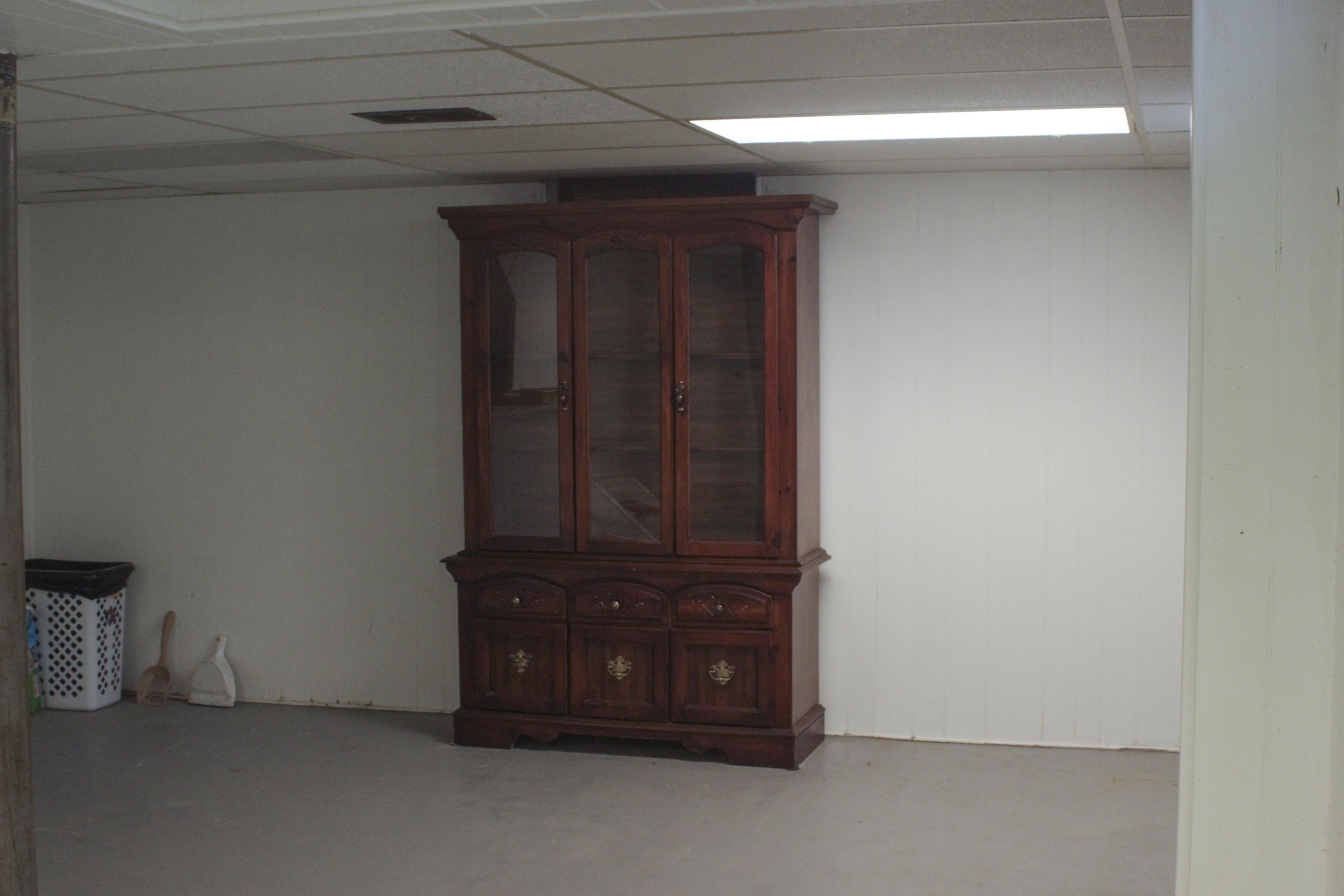 1980s Two Piece China Cabinet