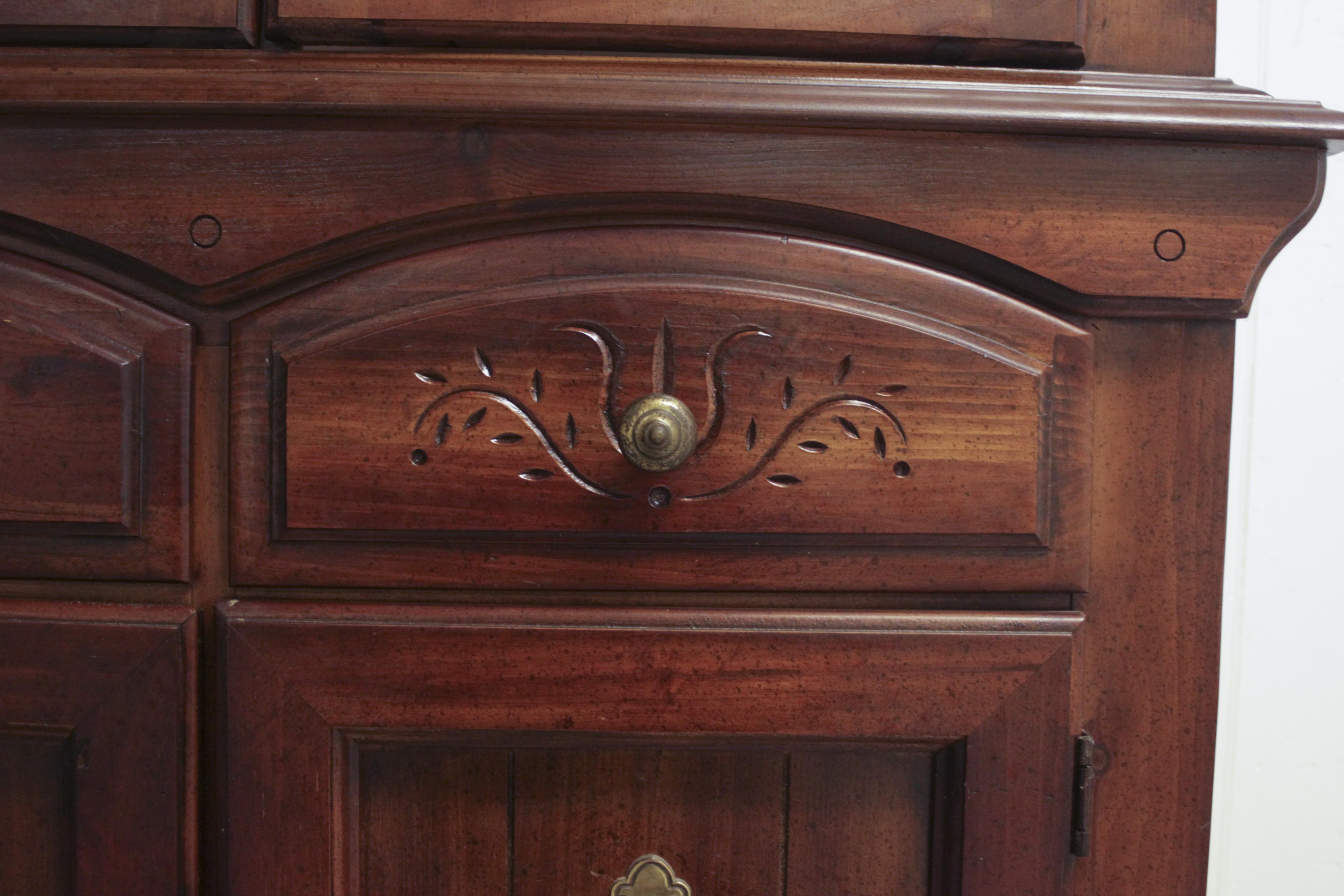 1980s Two Piece China Cabinet