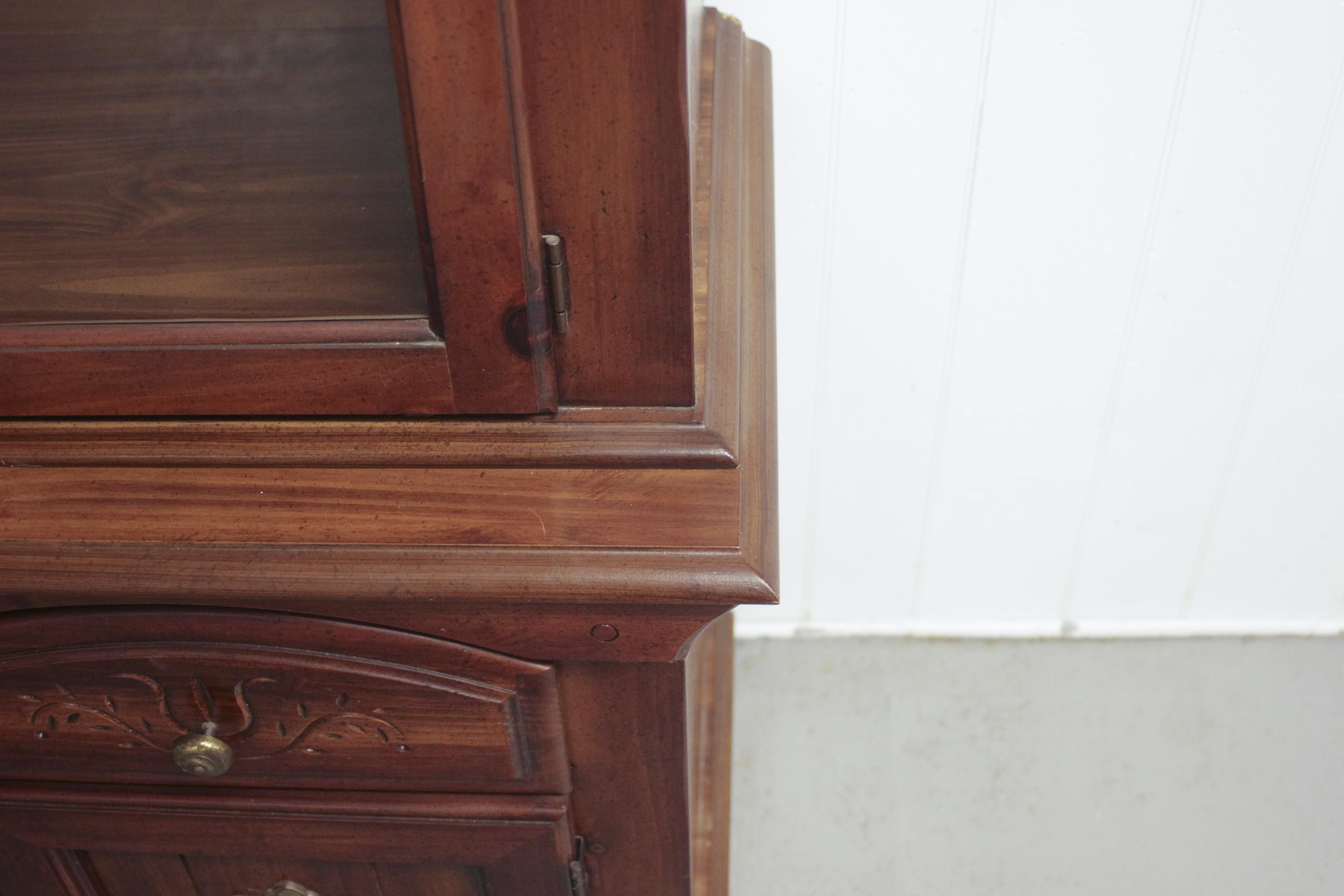 1980s Two Piece China Cabinet