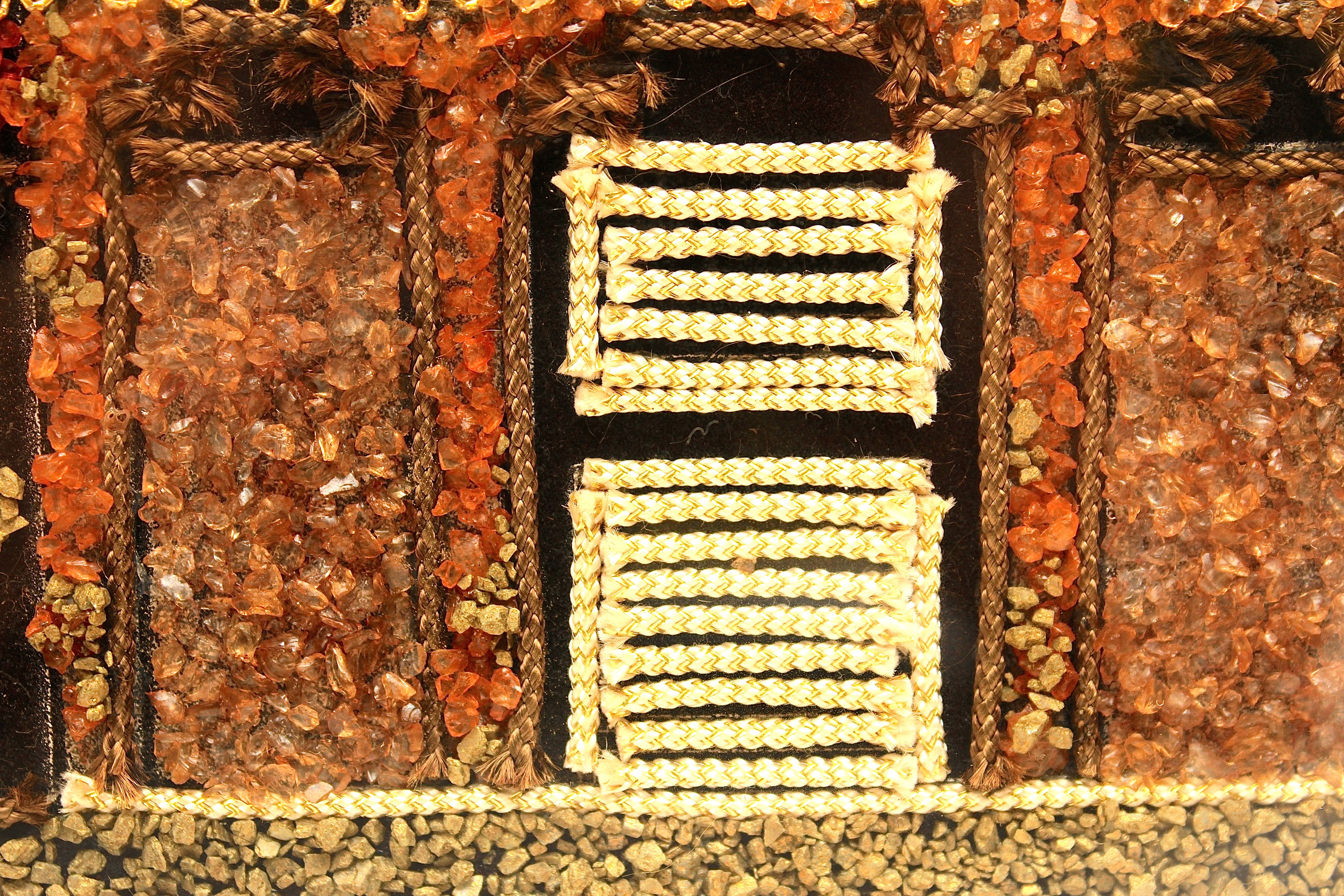 Vintage Kitsch Velvet Framed Picture of a Pagoda