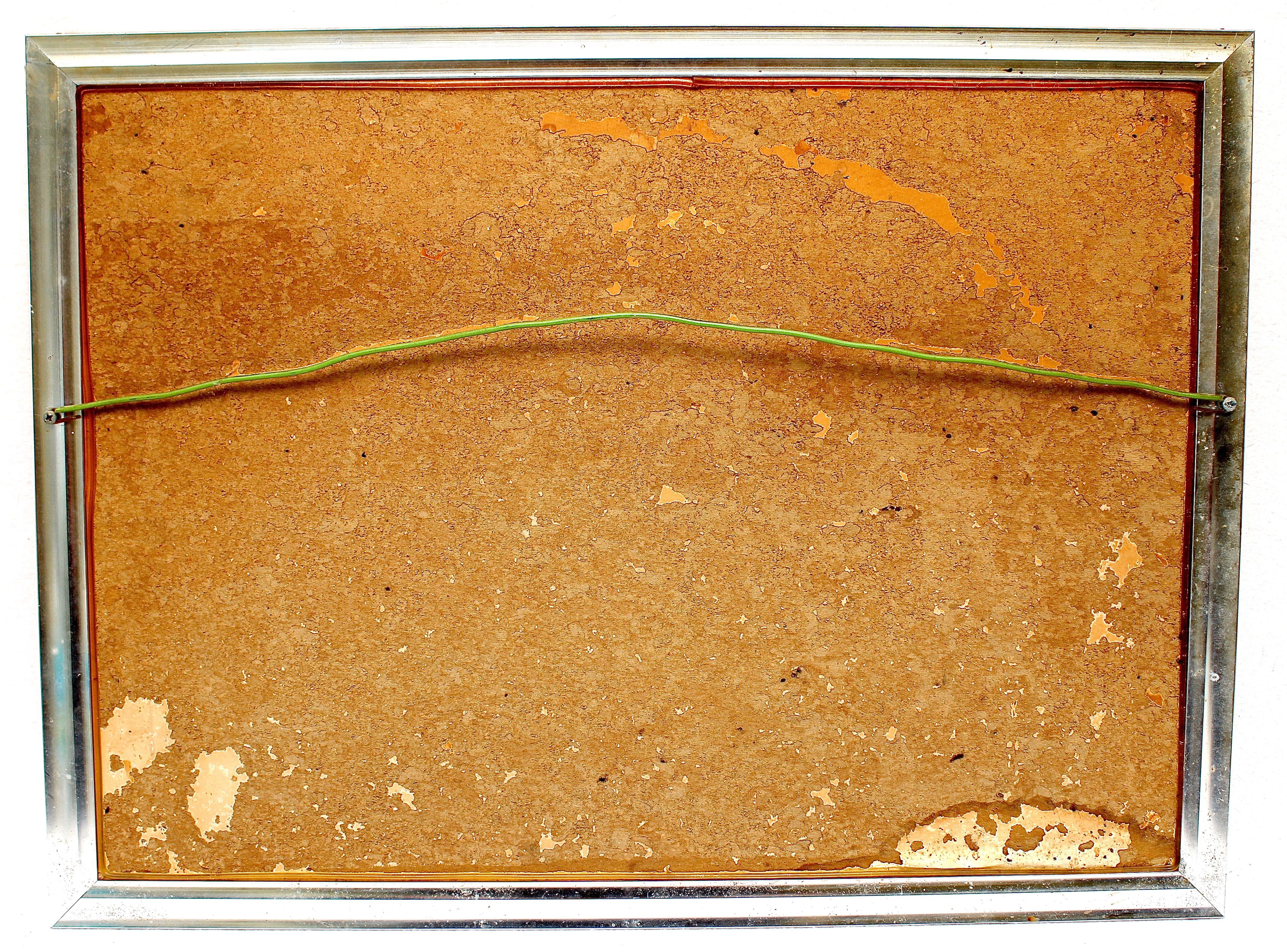 Vintage Kitsch Velvet Framed Picture of a Pagoda