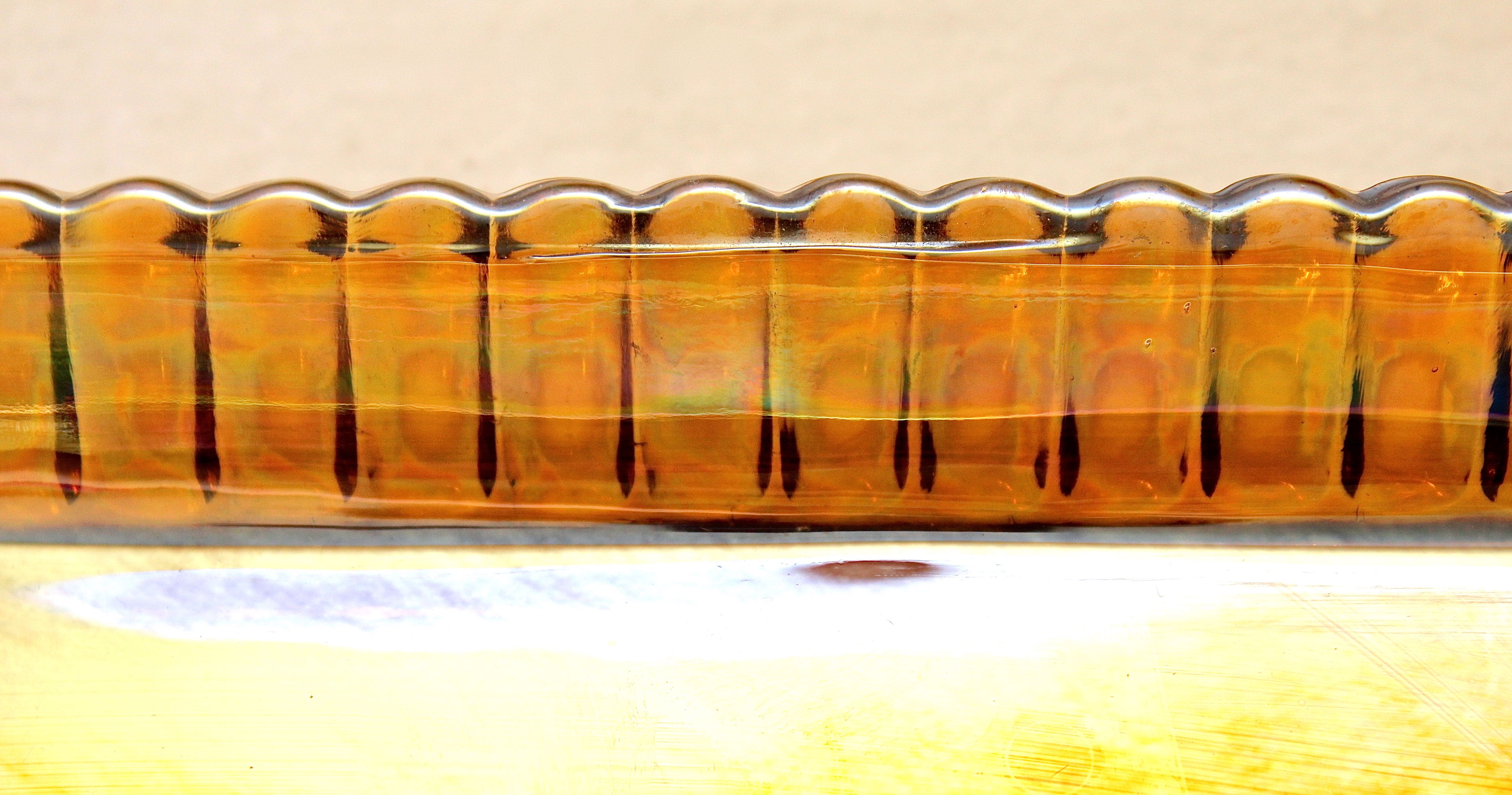 Vintage Indiana Glass Five Part Tray Decorated with Fruits