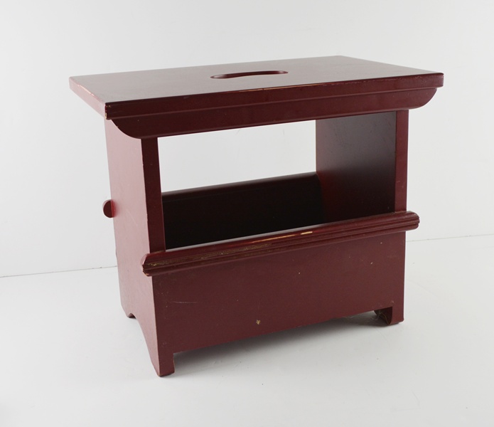 Land of Nod Bench With Striped Cushion