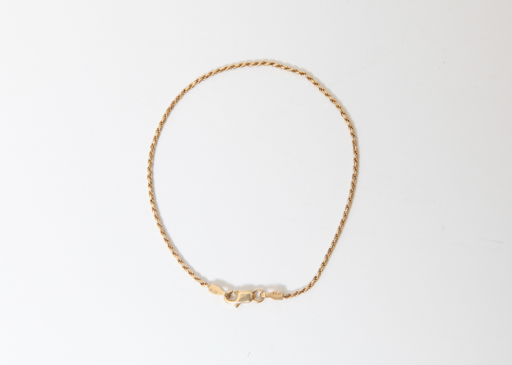 14K Yellow Gold Italian Rope Bracelet