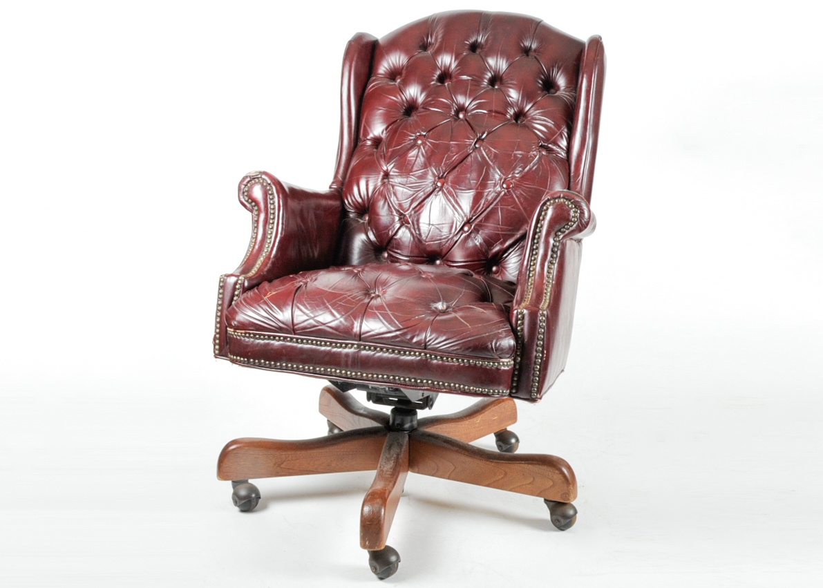 Burgundy Leather Office Chair