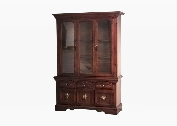 1980s Two Piece China Cabinet