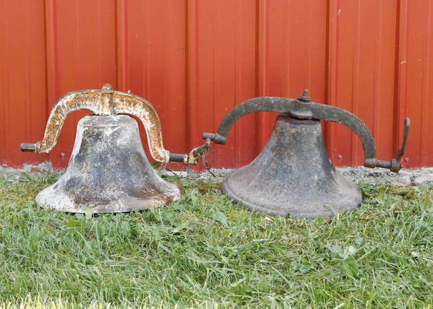 Two Antique Farmhouse Dinner Bells