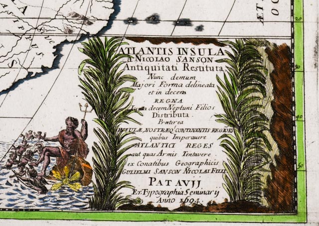 1694 Map of the Americas as "Atlantis" by Nicolas Sanson