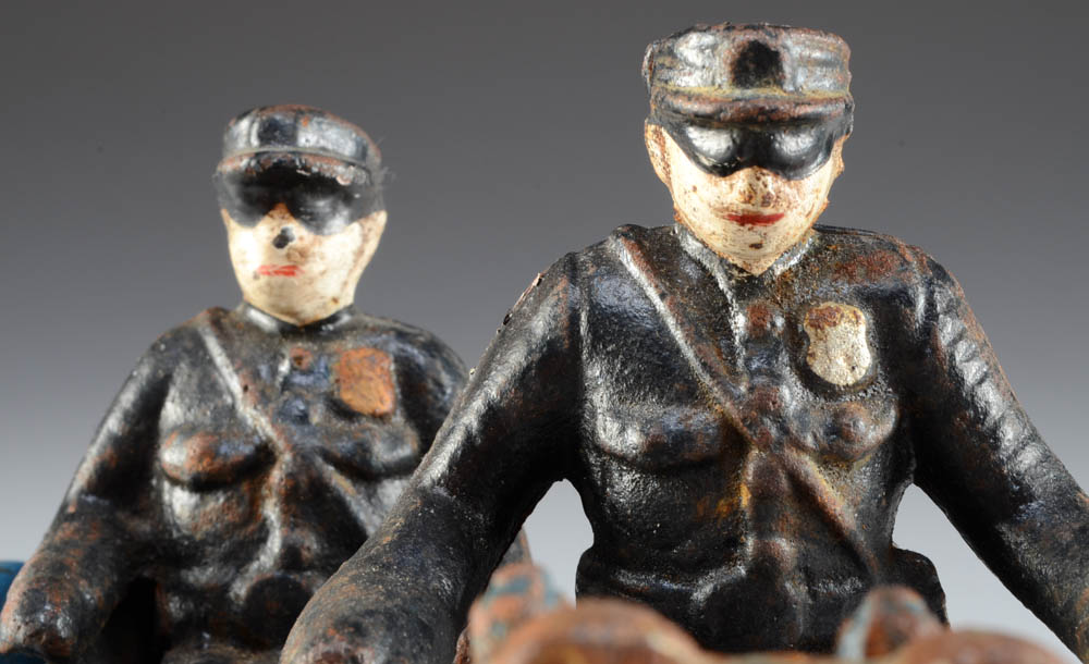 Cast Iron Harley-Davidson Police Motorcycle and Sidecar