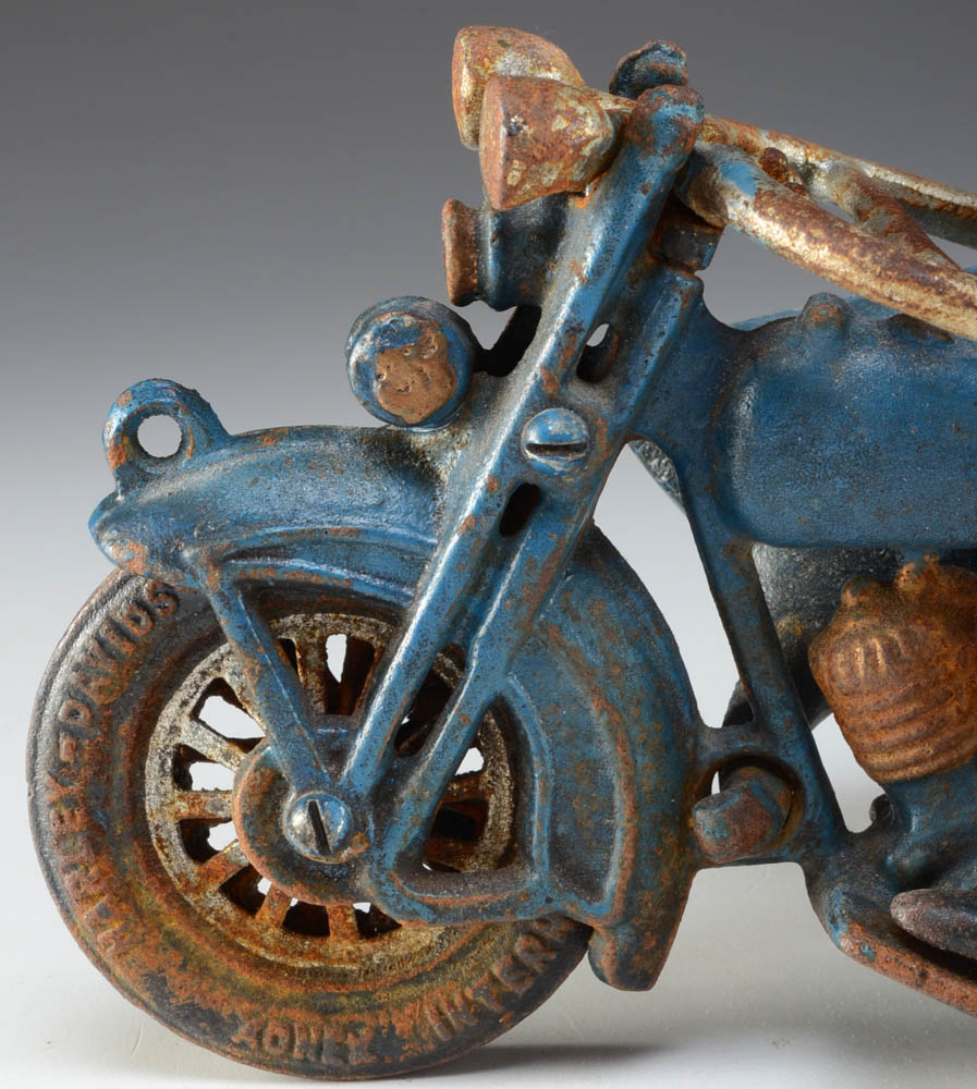 Cast Iron Harley-Davidson Police Motorcycle and Sidecar