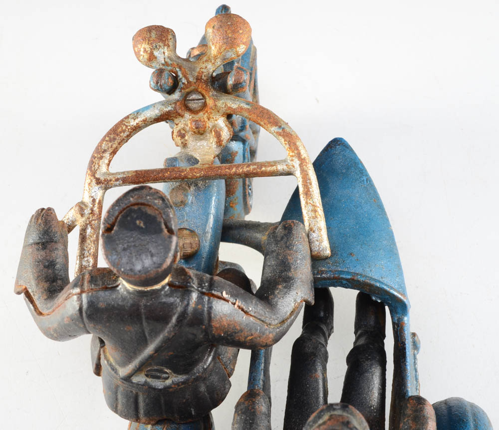 Cast Iron Harley-Davidson Police Motorcycle and Sidecar