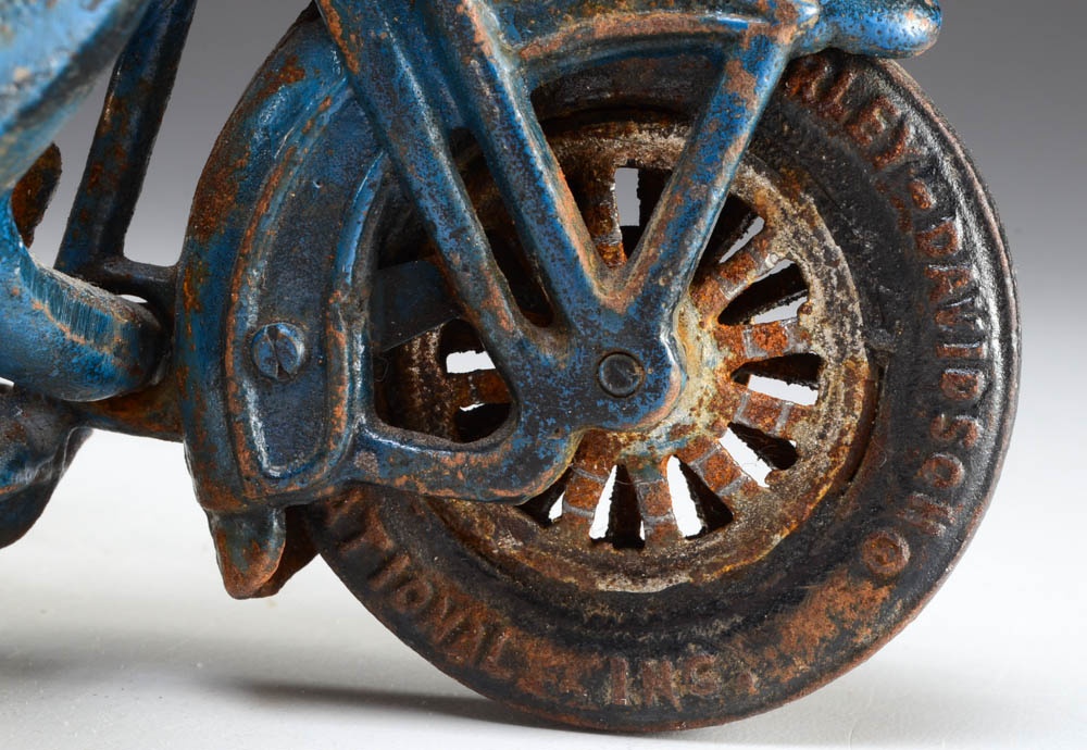 Cast Iron Harley-Davidson Police Motorcycle and Sidecar