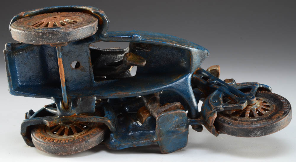 Cast Iron Harley-Davidson Police Motorcycle and Sidecar