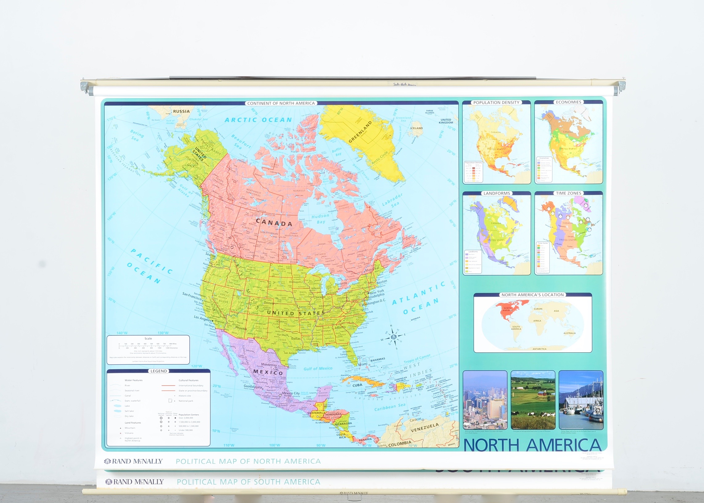 Rand McNally Pull Down School Map;North and South America