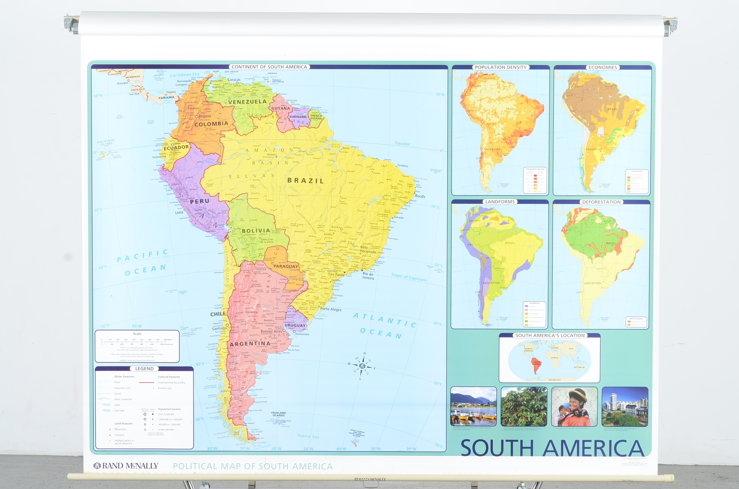 Rand McNally Pull Down School Map;North and South America