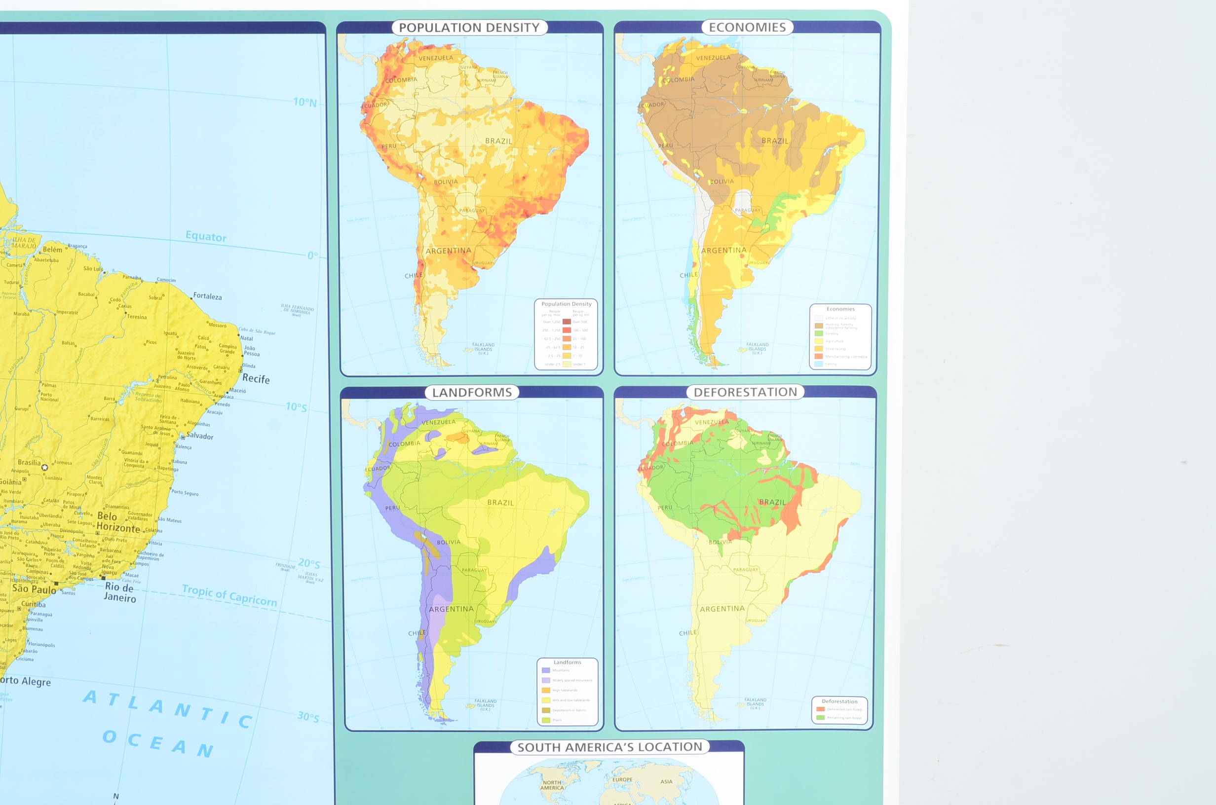 Rand McNally Pull Down School Map;North and South America