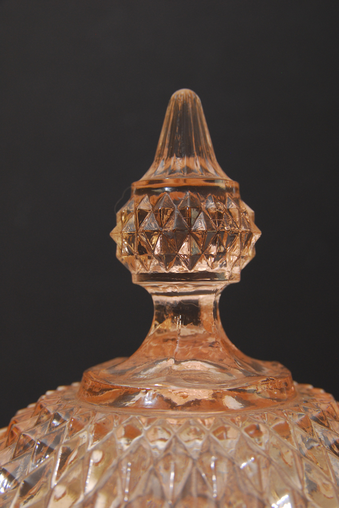 Pink Depression Glass Candy Jar