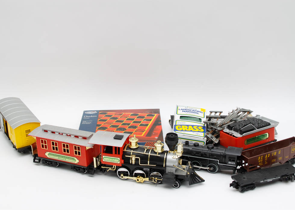 Vintage "Toy State" Train Set and Checkers set
