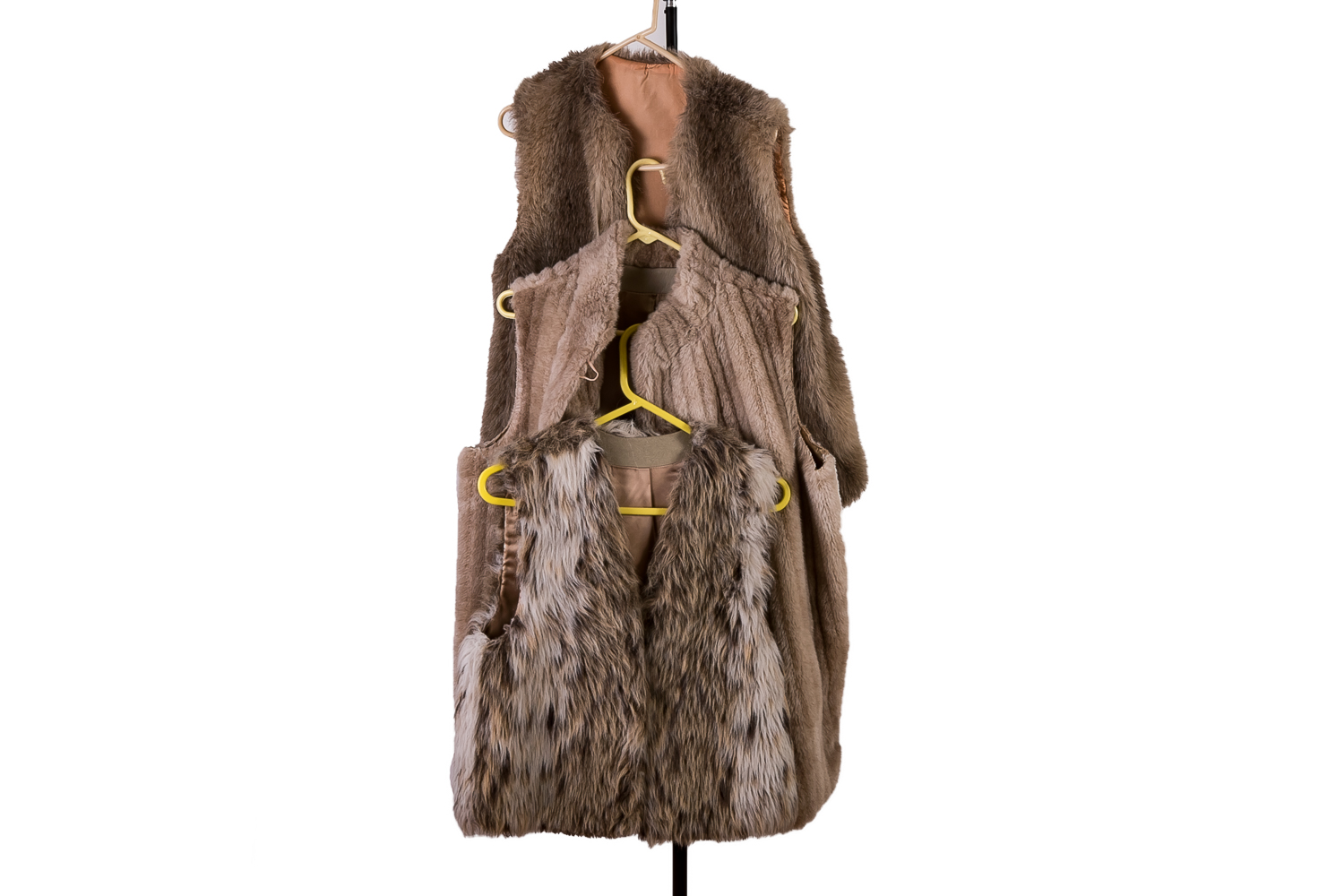 Trio of Vintage Faux Fur Vests