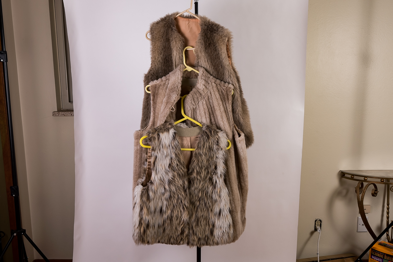 Trio of Vintage Faux Fur Vests