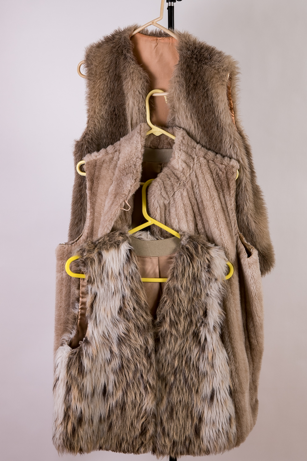 Trio of Vintage Faux Fur Vests