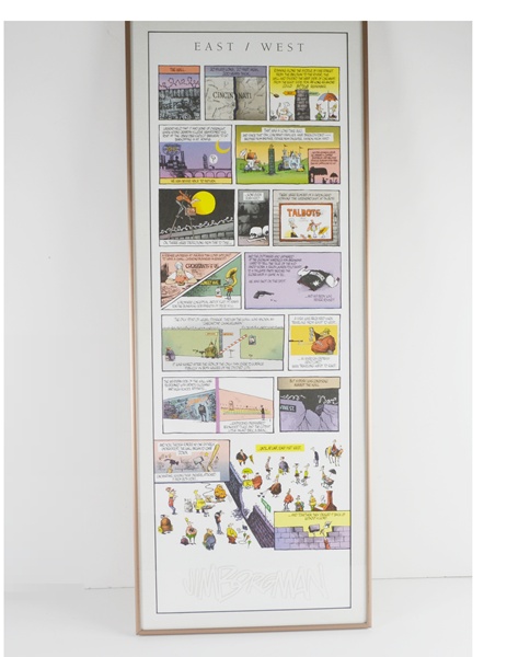 East/West Framed Offset Lithograph Comic Strip by Jim Borgman