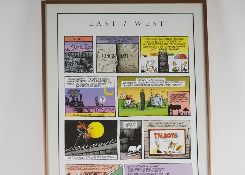 East/West Framed Offset Lithograph Comic Strip by Jim Borgman