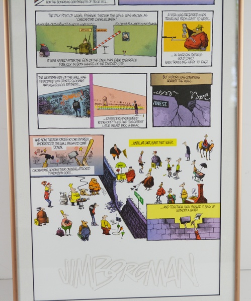 East/West Framed Offset Lithograph Comic Strip by Jim Borgman