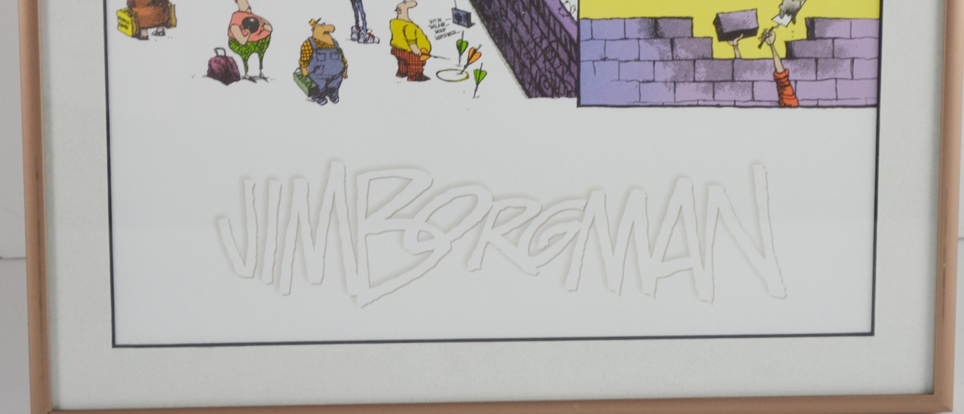 East/West Framed Offset Lithograph Comic Strip by Jim Borgman