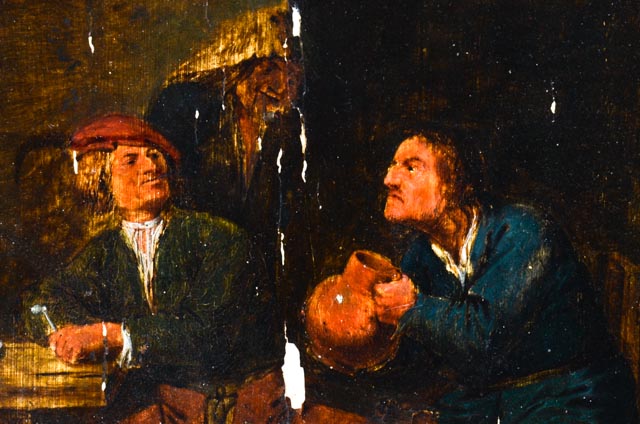 Early 18th Century Tavern Scene on Panel