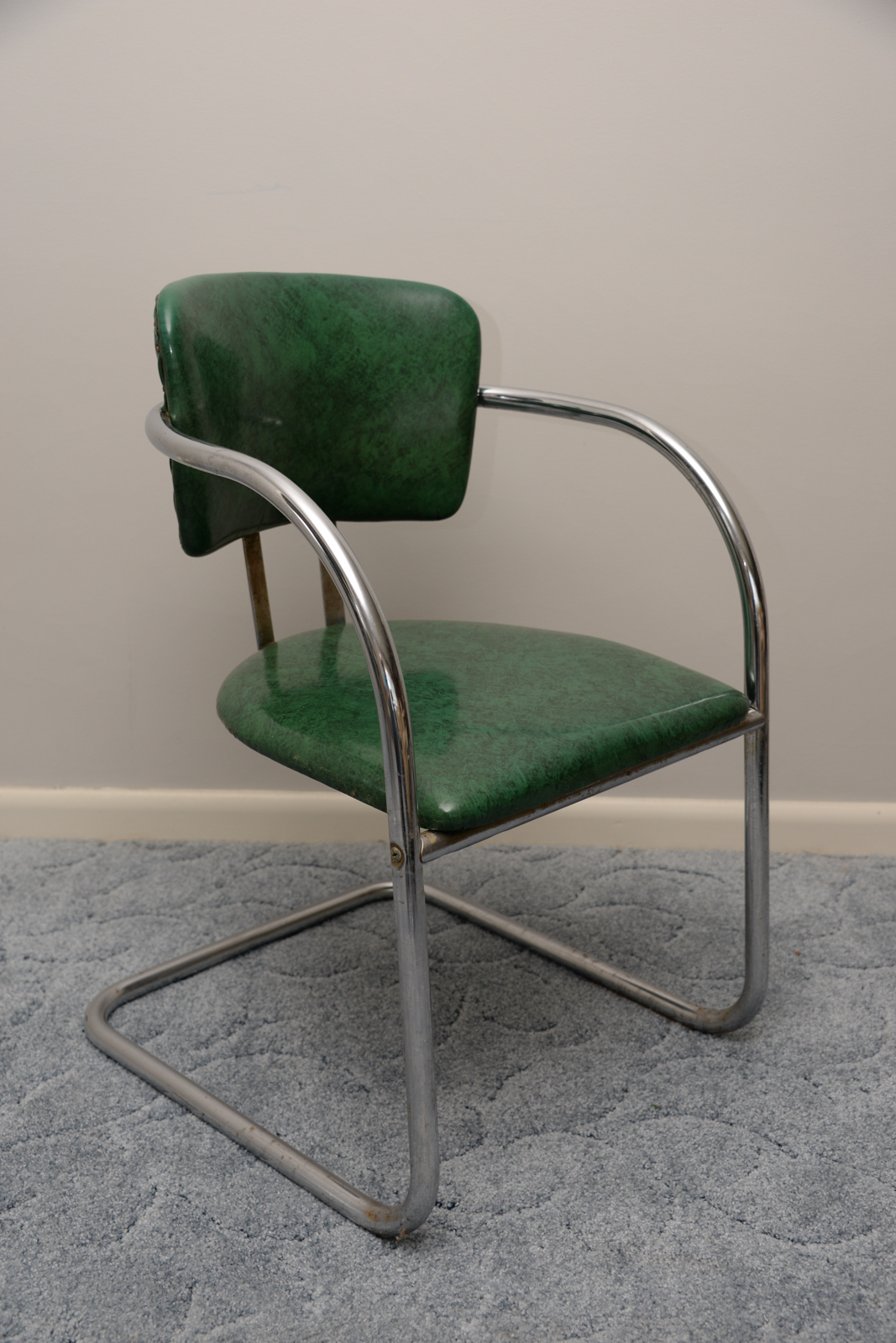 Four Art Deco Style Chrome Chairs