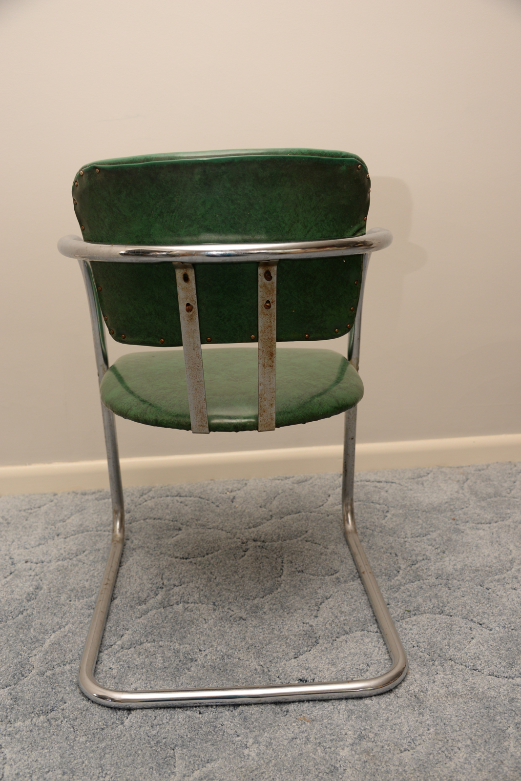 Four Art Deco Style Chrome Chairs