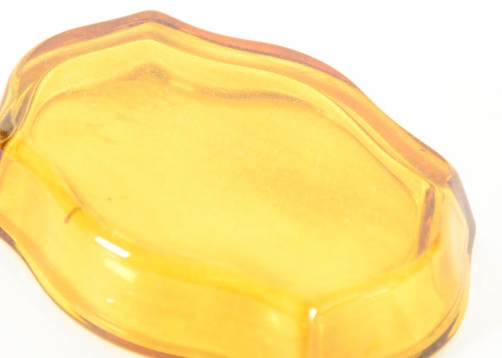 Pair of Amber Glass Dishes