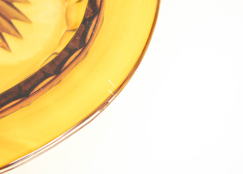 Pair of Amber Glass Dishes