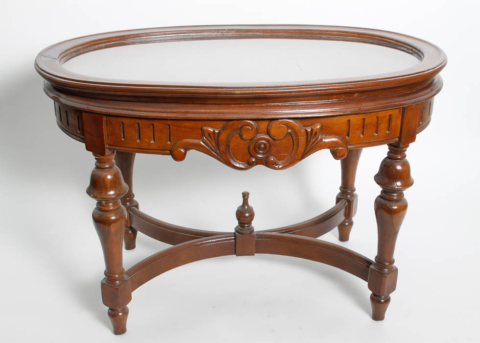 Vintage Glass Tray Top and Coffee Table