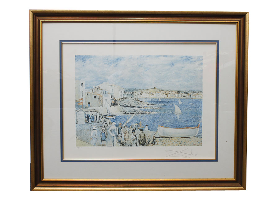 Dali Lithograph "Llaner Beach in Cadaques"