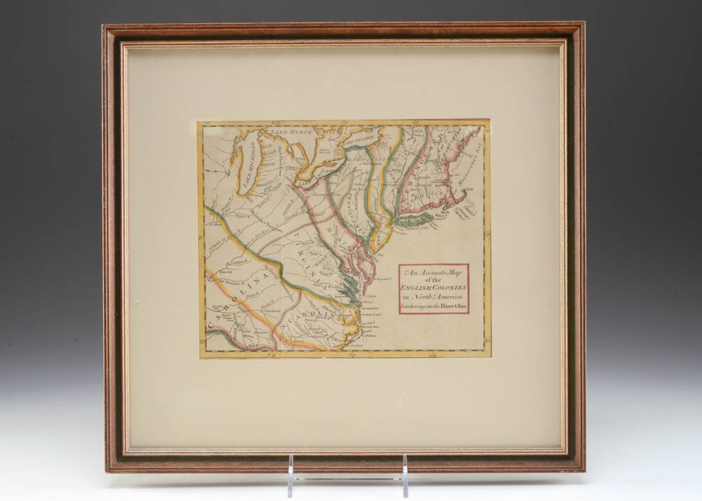 1754 Map of Colonial America