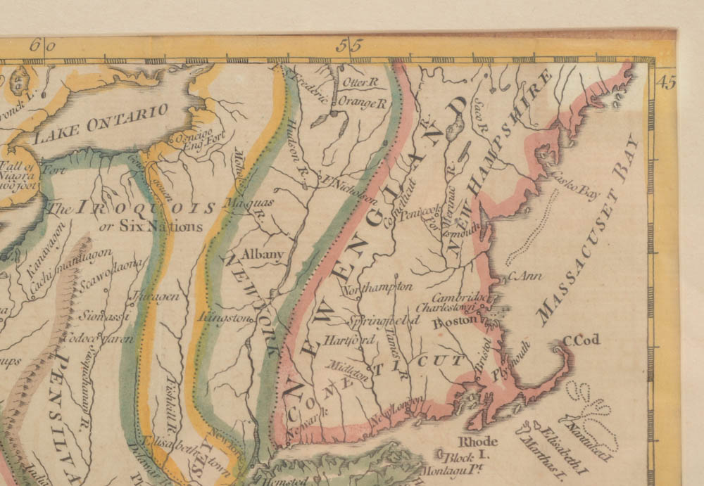 1754 Map of Colonial America